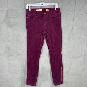 Pilcro and the Letterpress Pants Womens 28 Purple Corduroy Fit Stet Zip Ankle